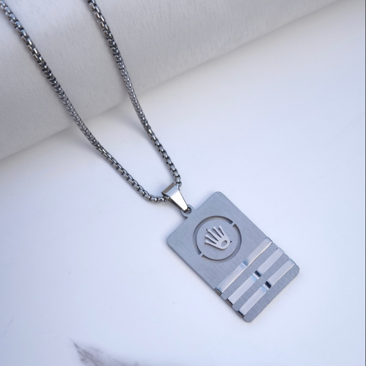 خرید گردنبند رولکس مردانه استیل رنگ ثابت شیک ارزان مناسب هدیه