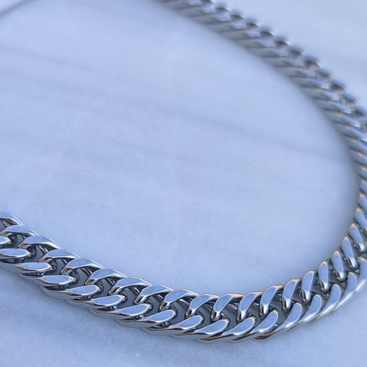 خرید زنجیر دوبل مردانه استیل رنگ ثابت شیک ارزان