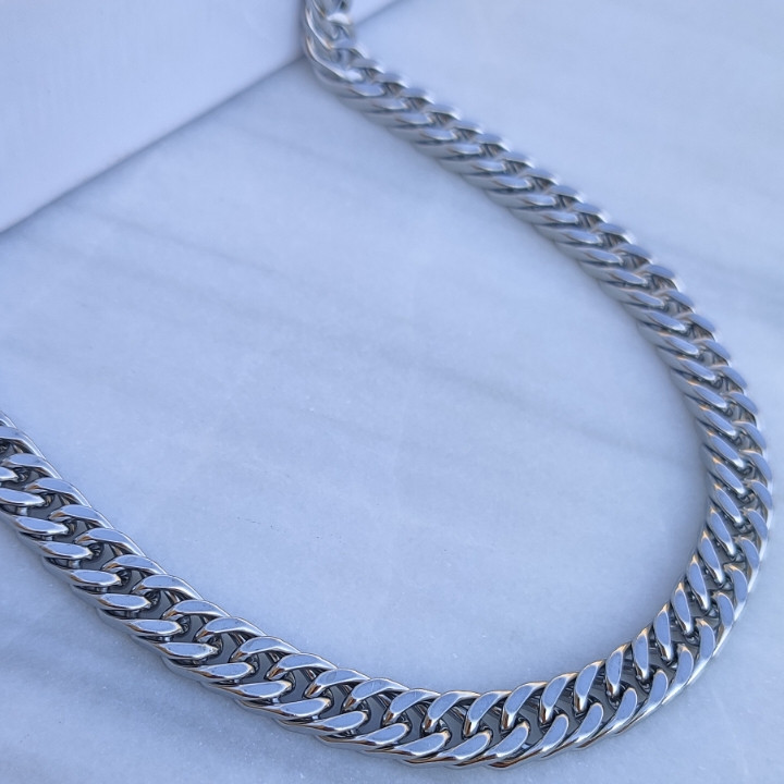 خرید زنجیر استیل مردانه رنگ ثابت نقره ای قیمت مناسب