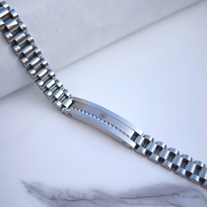 خرید دستبند رولکس مردانه نقره ای استیل رنگ ثابت شیک ارزان مناسب کادو