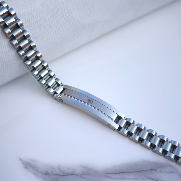 خرید دستبند رولکس مردانه نقره ای استیل رنگ ثابت شیک ارزان مناسب کادو
