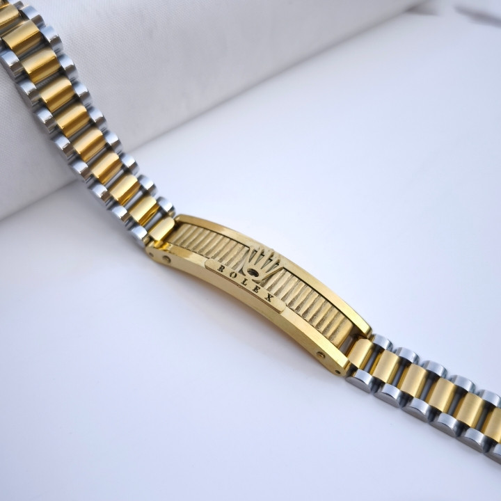 خرید دستبند مردانه رولکس استیل طلایی نقره ای شیک ارزان مناسب کادو