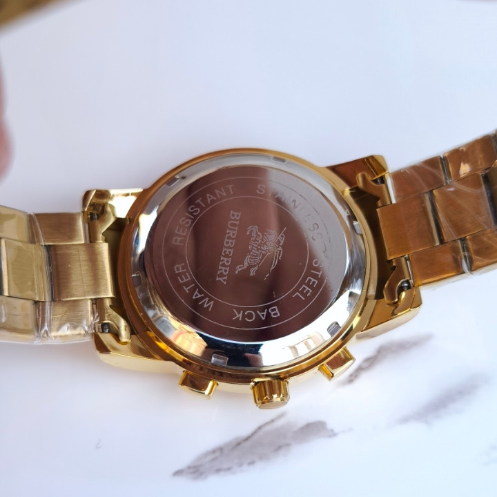 خرید ساعت Byrberry سه موتور کرنوگراف طلایی استیل شیک ارزان