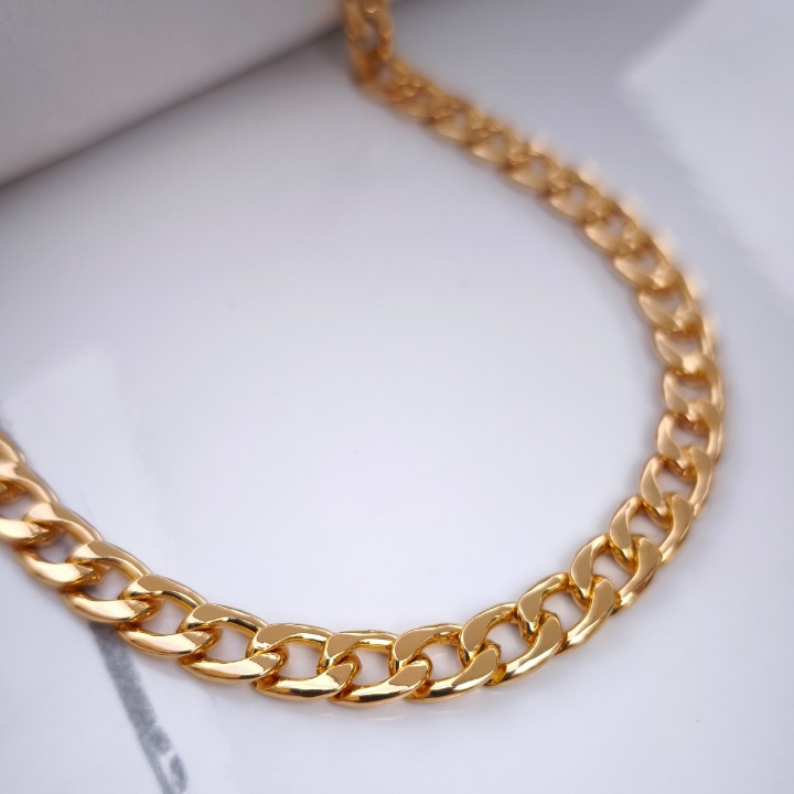 گردنبند زنجیری مردانه مشابه طلا استیل رنگ ثابت شیک ارزان مناسب کادو