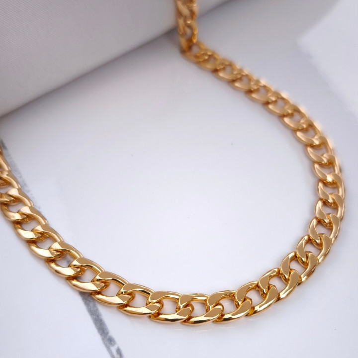 خرید زنجیر طلایی مردانه مشابه طلا استیل رنگ ثابت شیک ارزان