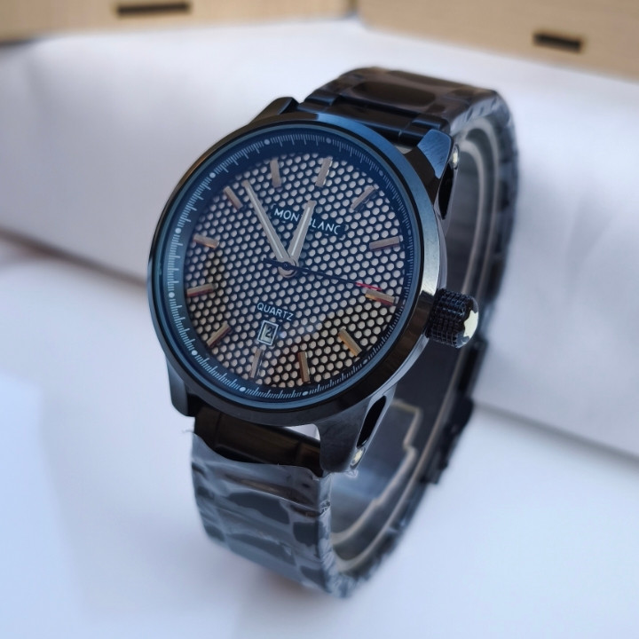 خرید ساعت مونتبلانک مردانه مشکی استیل رنگ ثابت قیمت مناسب
