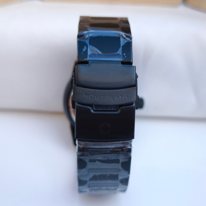 خرید ساعت مشکی مردانه مونتبلانک استیل رنگ ثابت شیک ارزان مناسب هدیه