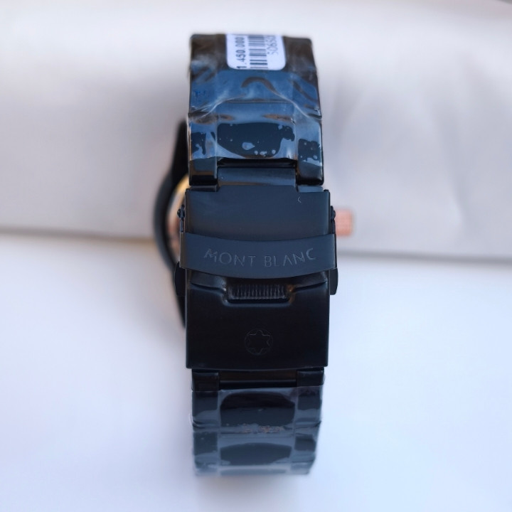 ساعت استیل مشکی مردانه مونت بلانک شیک ارزان مناسب هدیه