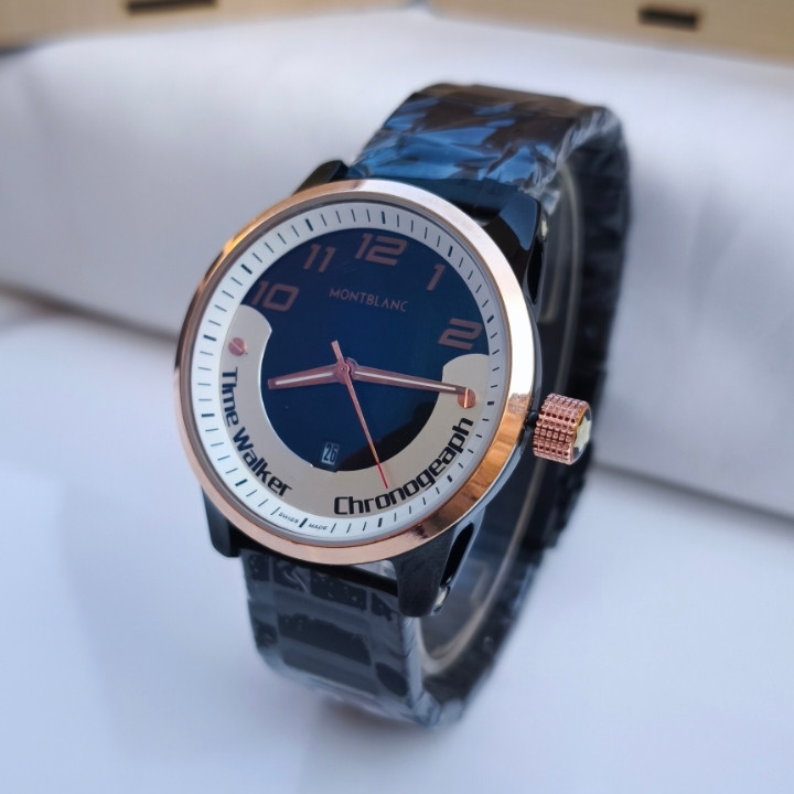 خرید ساعت مردانه مونتبلانک مشکی استیل رنگ ثابت شیک قیمت مناسب