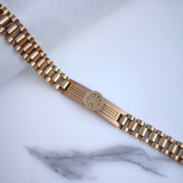 خرید دستبند رولکس رزگلد مردانه استیل رنگ ثابت شیک قیمت مناسب
