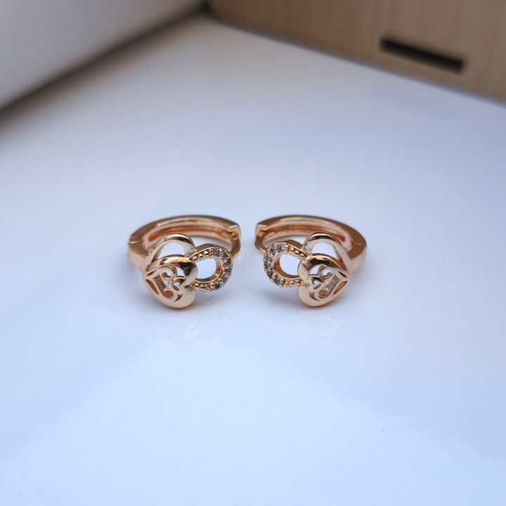 خرید گوشواره حلقه ای دخترانه ژوپینگ طرح قلبی رنگ ثابت شیک ارزان