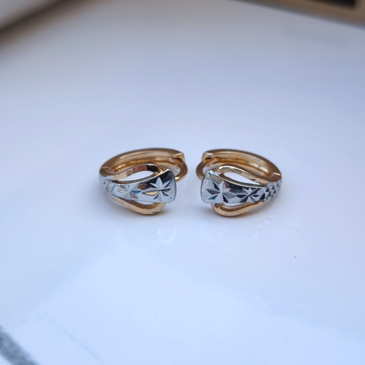 خرید گلگوش دخترانه ژوپینگ طلایی نقره ای شیک رنگ ثابت