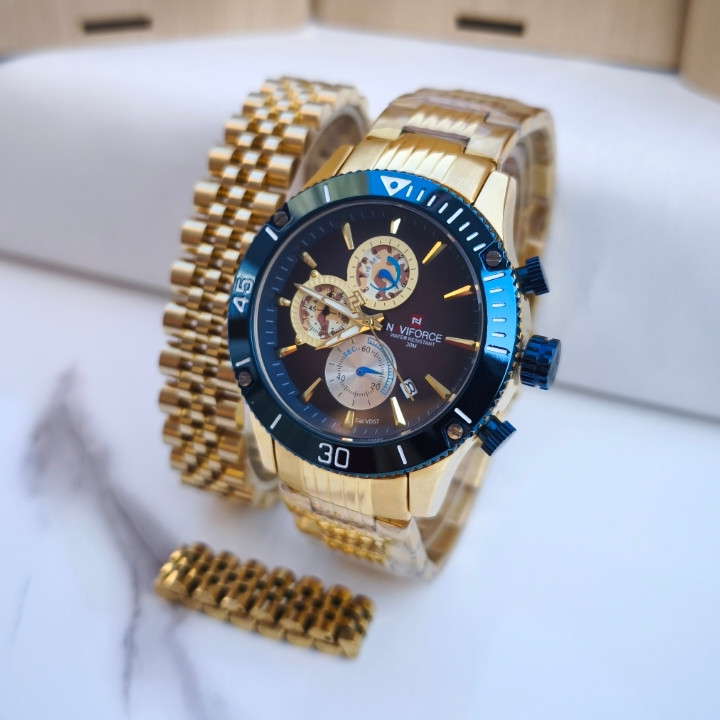 خرید ساعت ساعت انگشتر دستبند مردانه طلایی قیمت مناسب