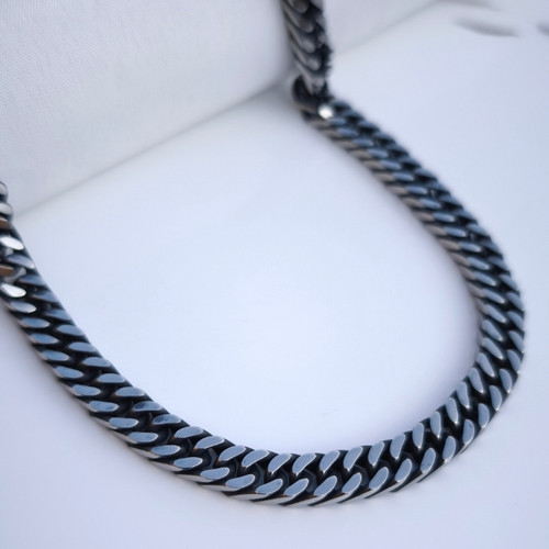 خرید زنجیر کارتیر مردانه سیاه قلم استیل ۶۰ سانتی رنگ ثابت شیک ارزان مناسب هدیه